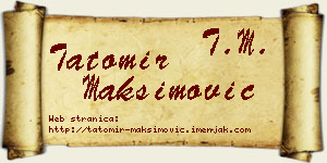 Tatomir Maksimović vizit kartica
